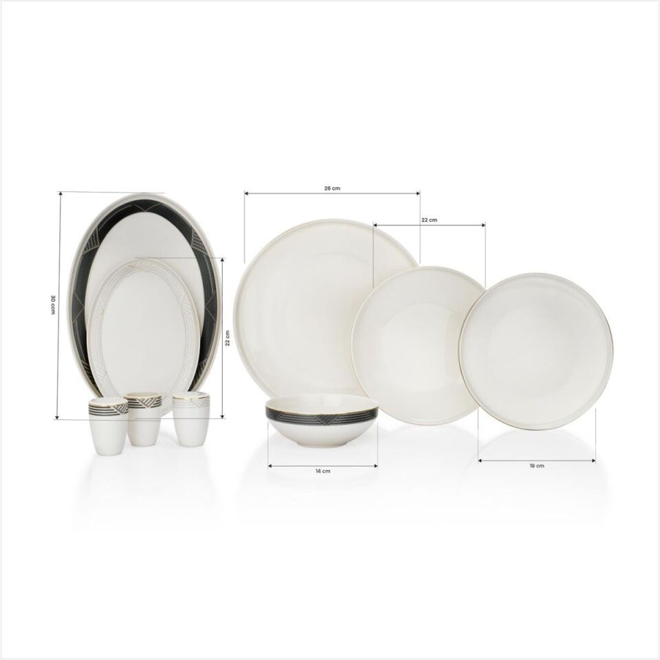 Schafer Adel Line Yemek Takımı-56 Parça-Gold