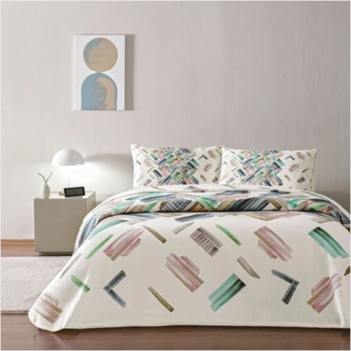 Taç Taç Baskılı Juno Tek Kişilik Pike Takımı Mavi