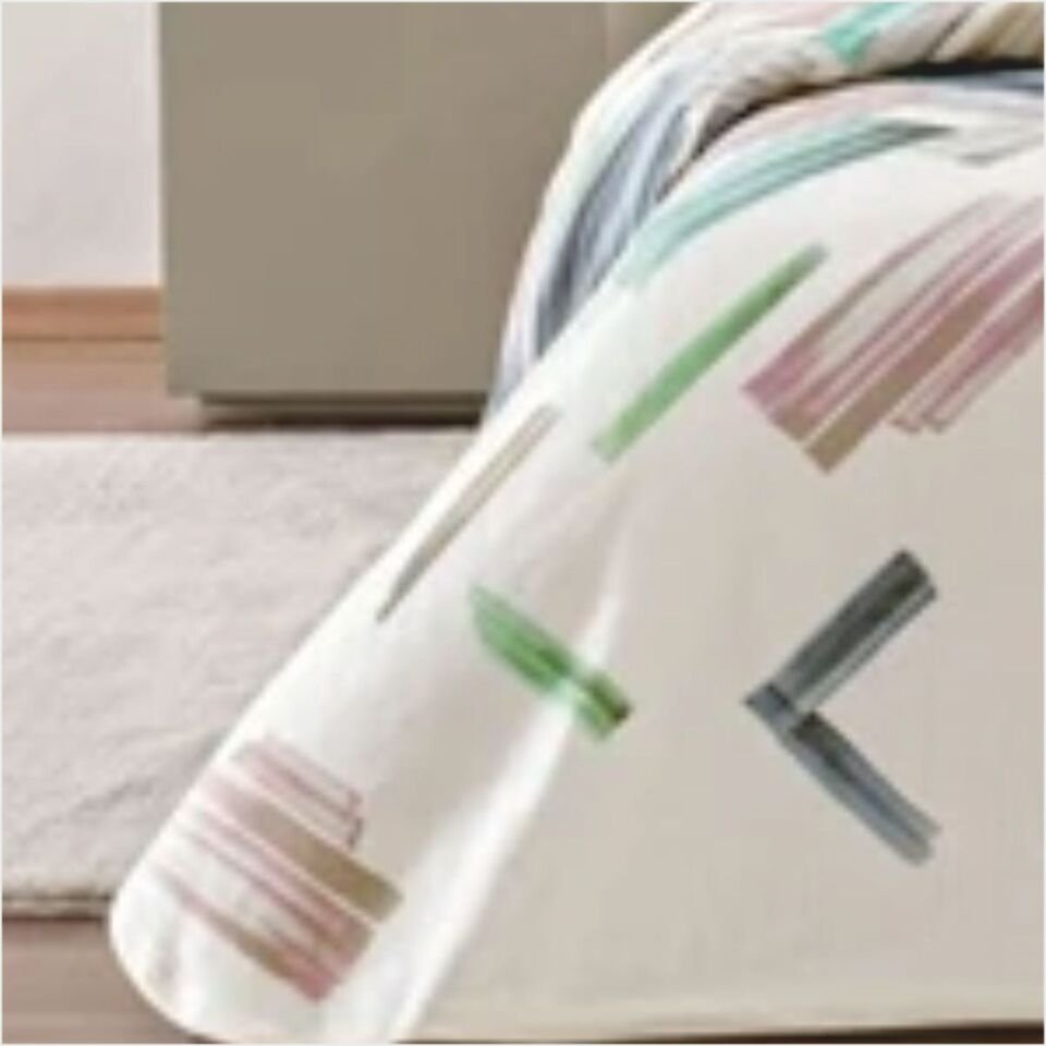 Taç Taç Baskılı Juno Tek Kişilik Pike Takımı Mavi