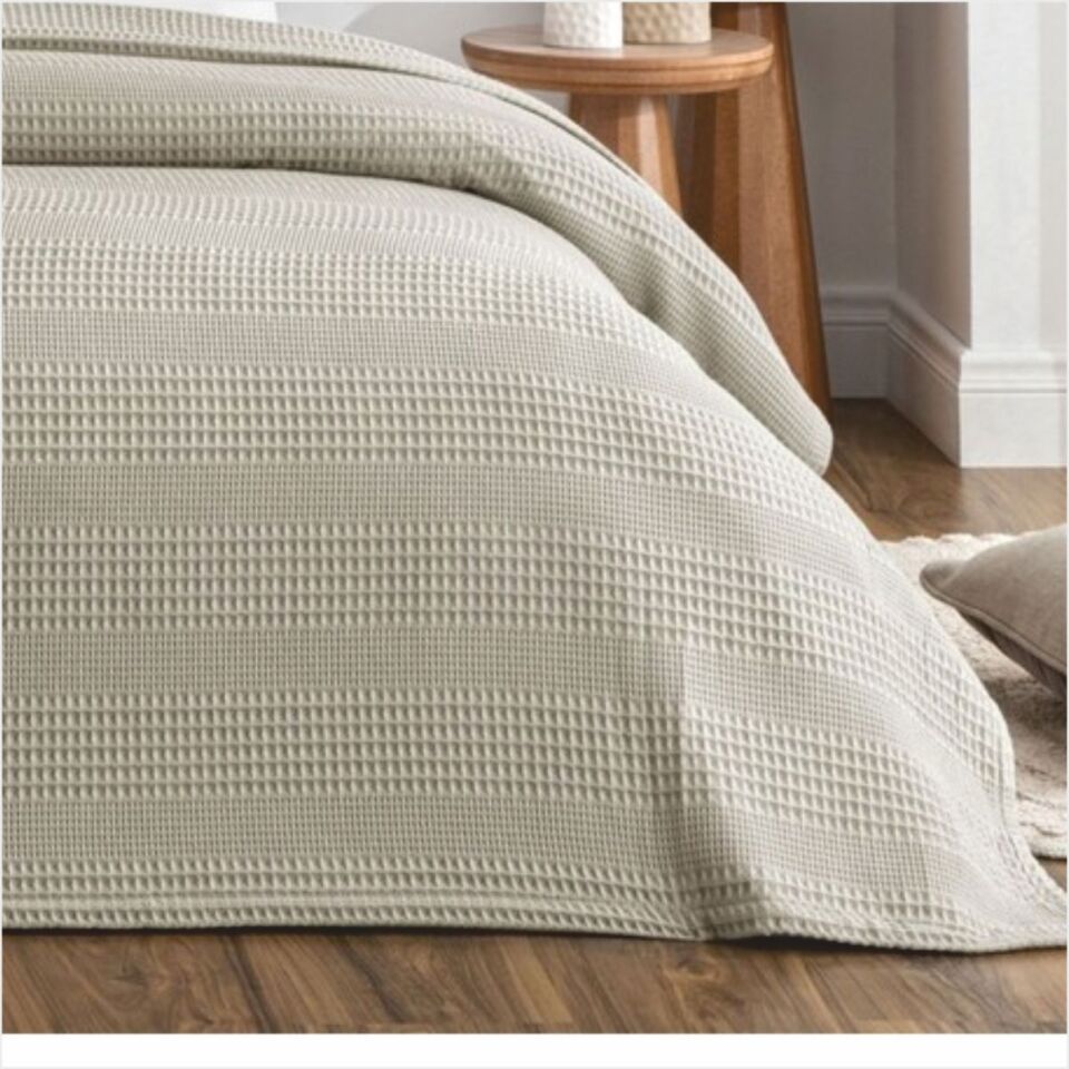 Taç Monet Tek Kişilik Pike Takımı Vizon