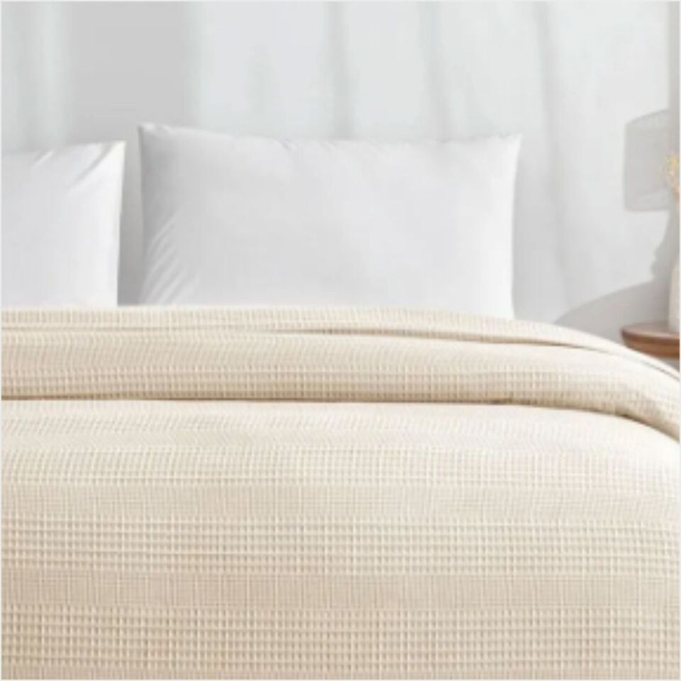 Taç Monet Tek Kişilik Pike Takımı Krem