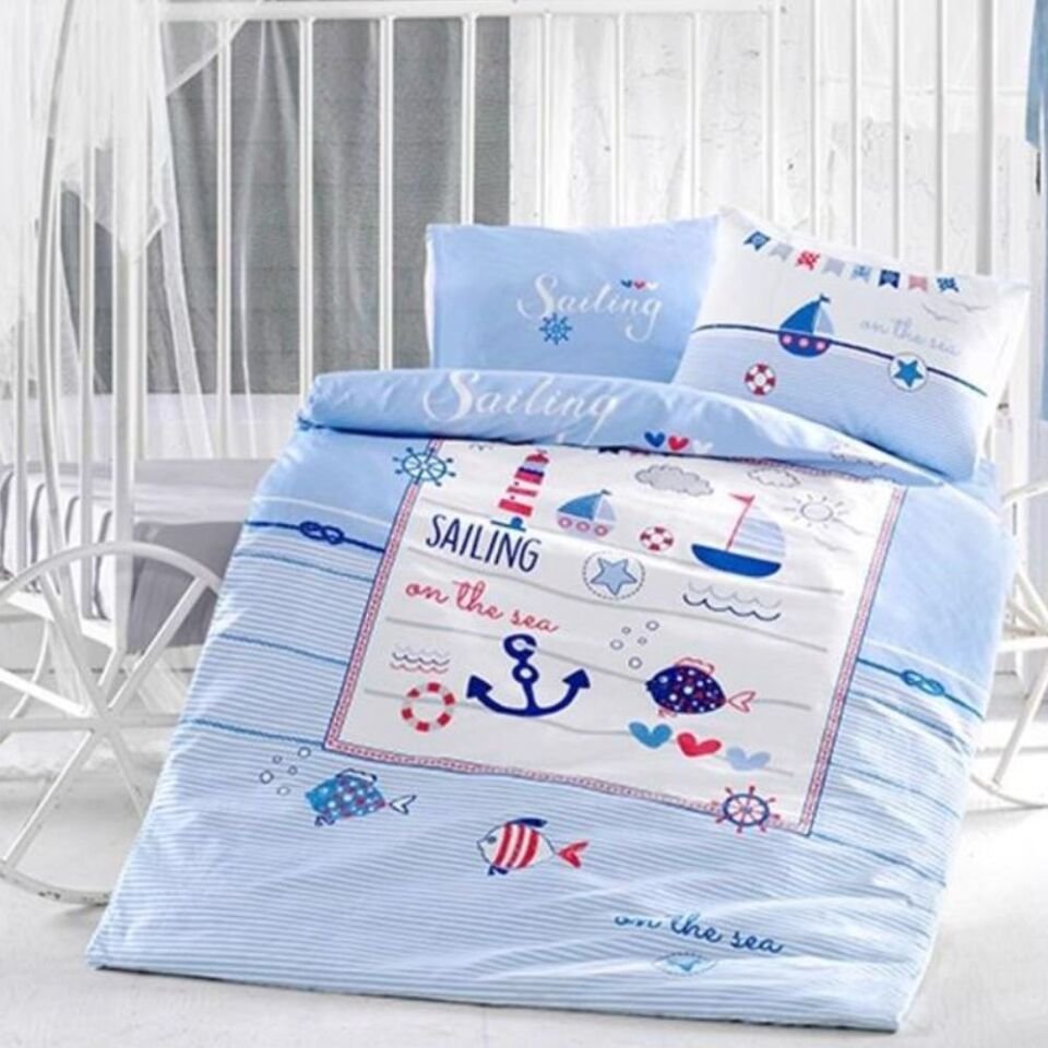 Aran Clasy Sailing Fish Bebek Uyku Seti Mavi
