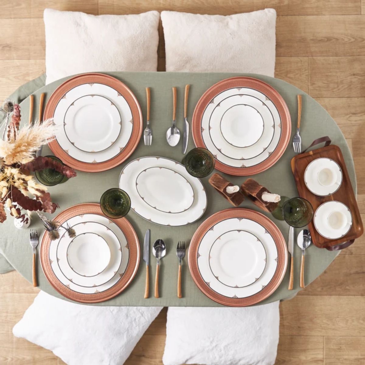 Karaca Elegance Bone Nora 74 Parça 12 Kişilik Yemek Takımı