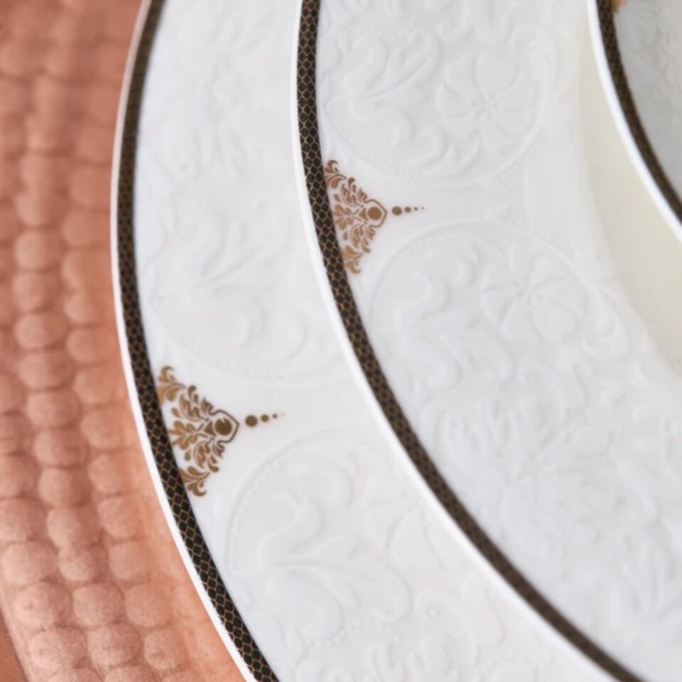 Karaca Elegance Bone Nora 74 Parça 12 Kişilik Yemek Takımı