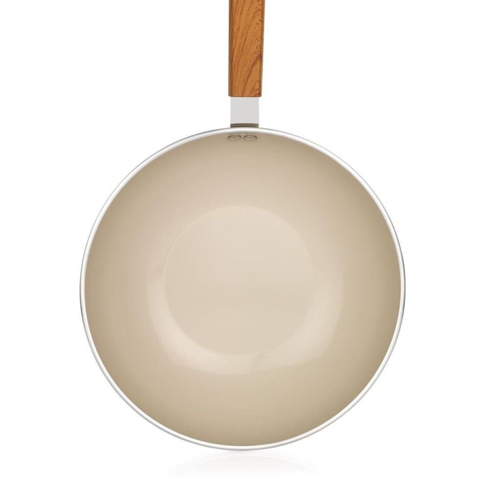 Schafer Ceramoni Seramik Wok Tava 28Cm - Krem