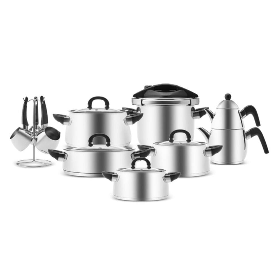 Karaca Tokyo Powersteel 316+ Çelik İndüksiyon Tabanlı 17 Parça Çeyiz Seti