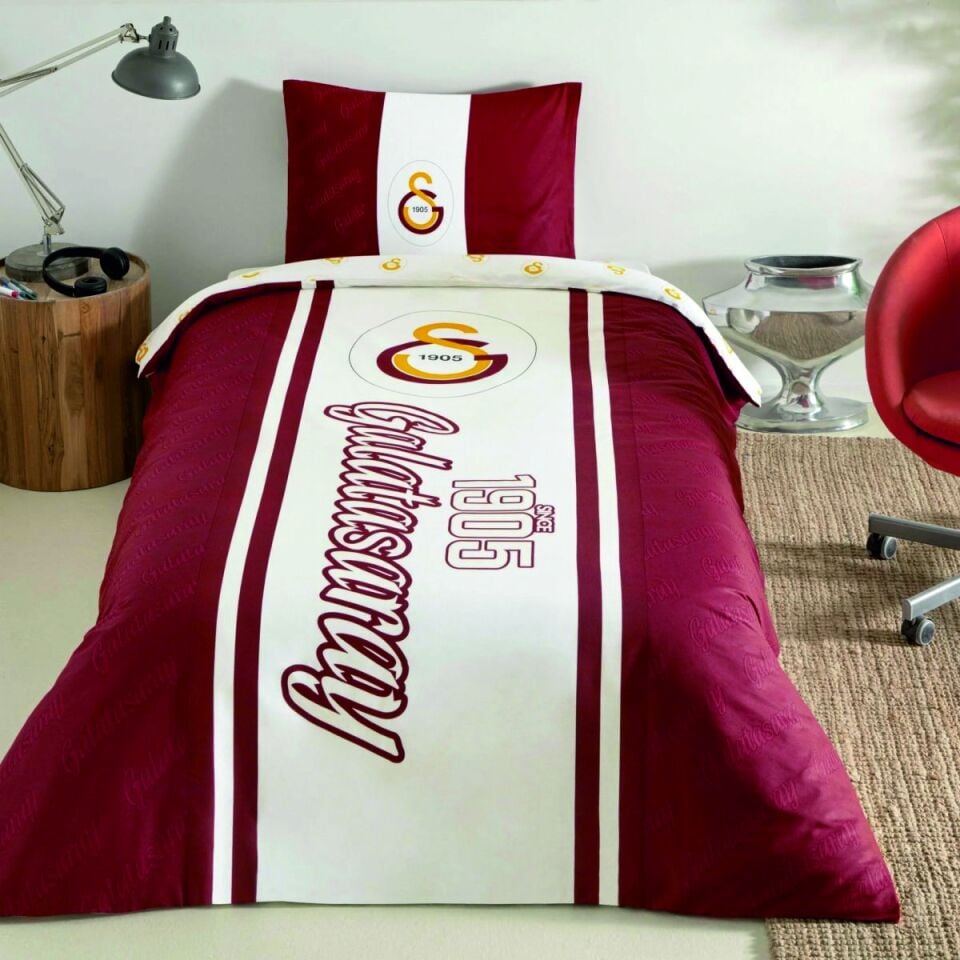 Taç Lisanslı Galatasaray 1905 Glow Tek Kişilik Pamuk Nevresim Takımı