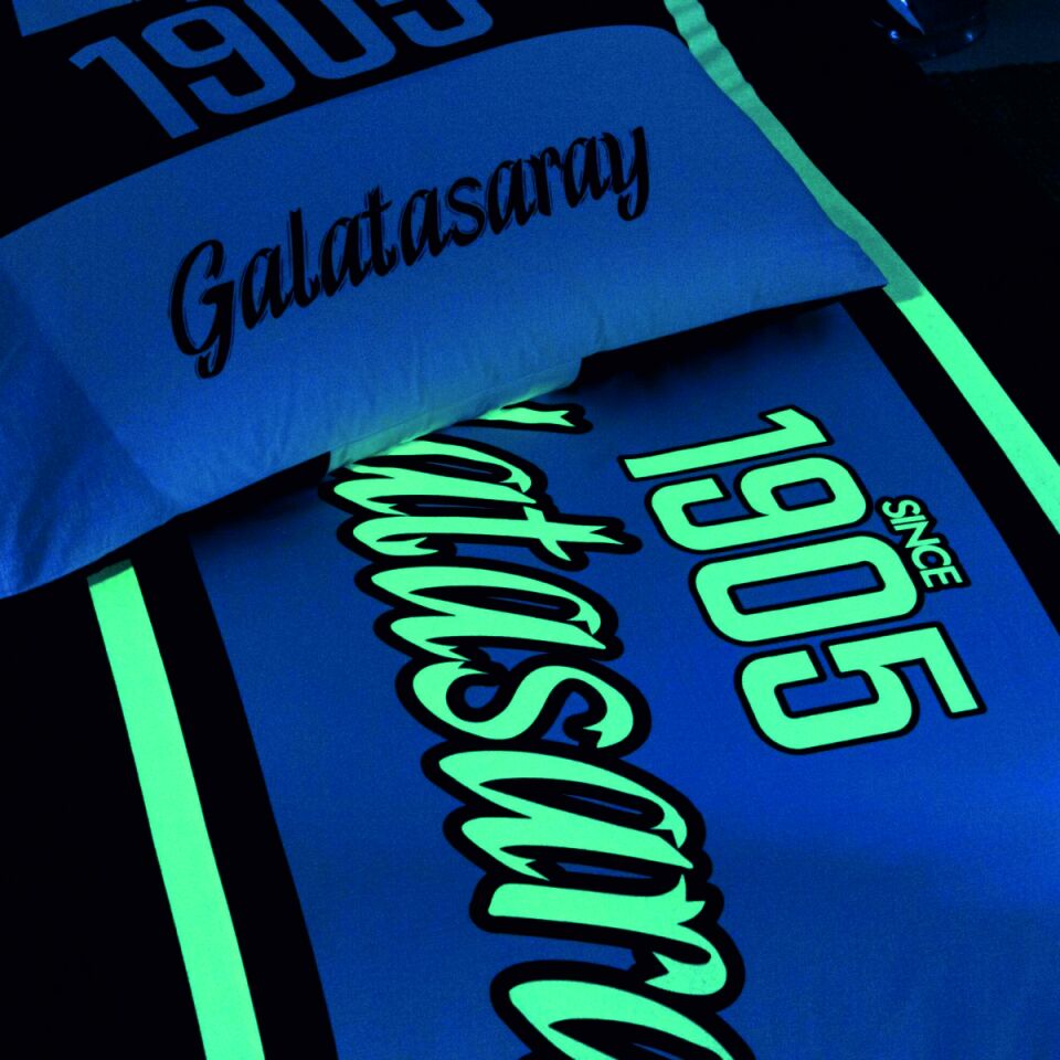 Taç Lisanslı Galatasaray 1905 Glow Tek Kişilik Pamuk Nevresim Takımı