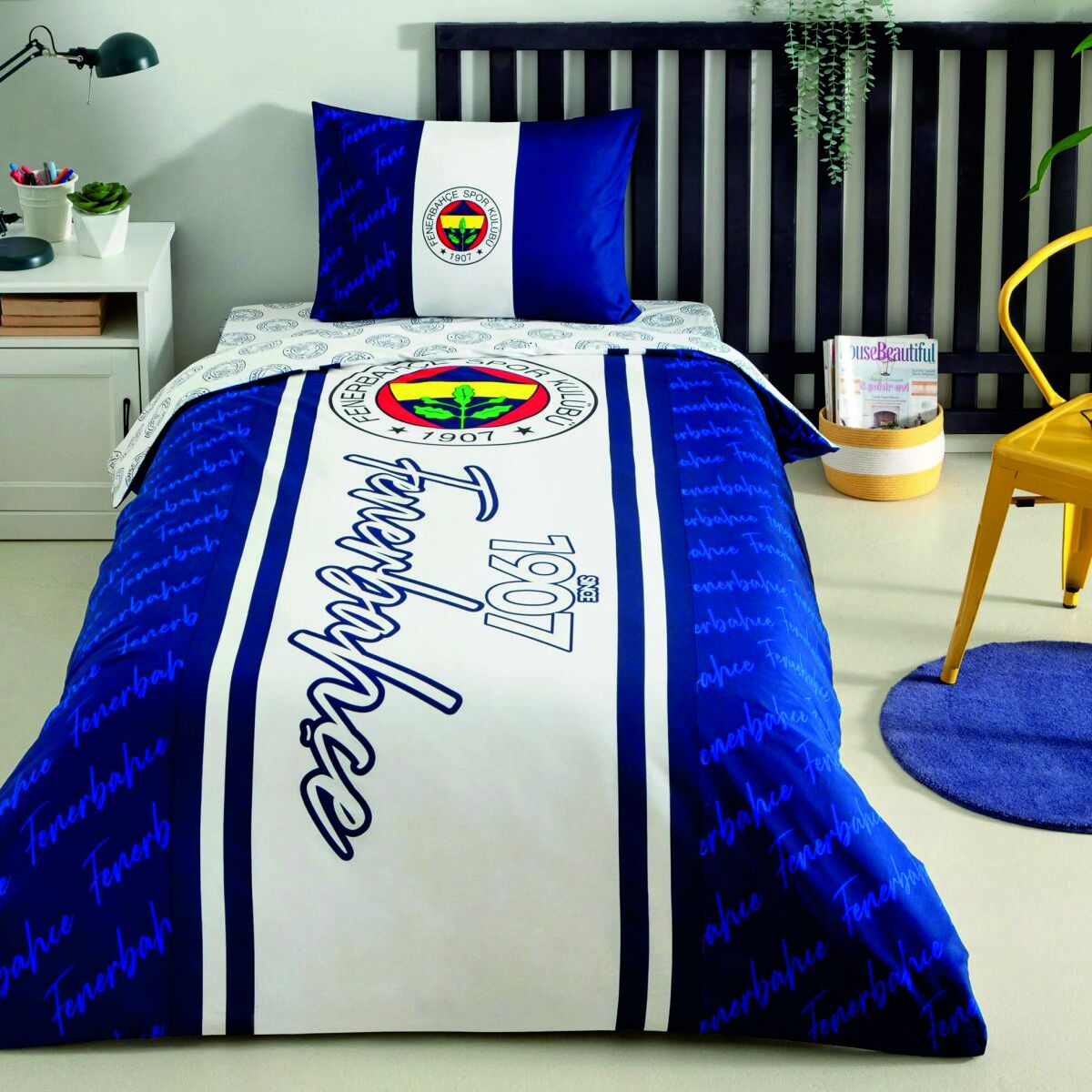 Taç Lisanslı Brf Fenerbahçe 1907 Glow Nevresim Takımı Tek Kişilik
