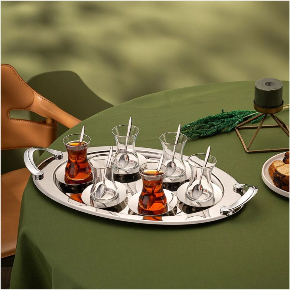 Emsan Abbie 19 Parça Çay Seti 125 ml Platin