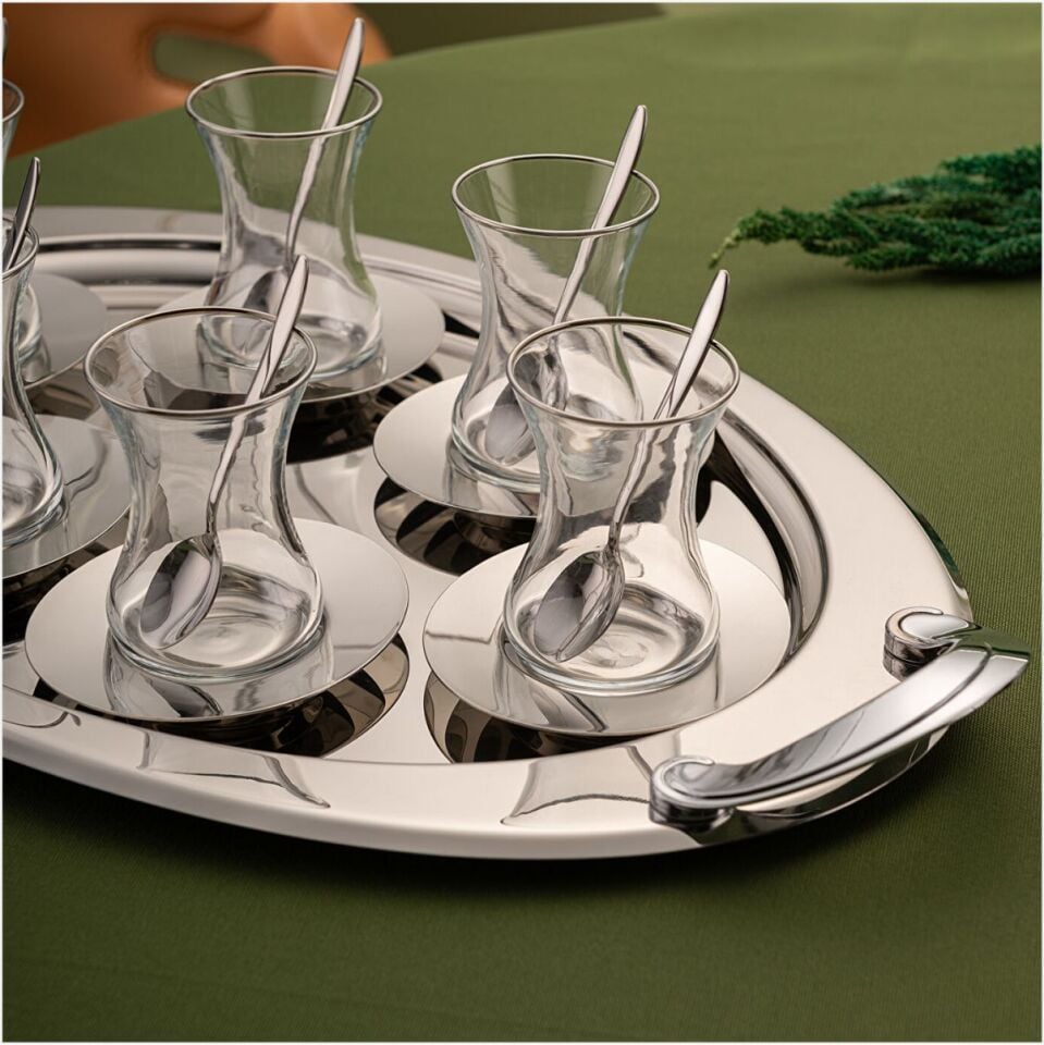 Emsan Abbie 19 Parça Çay Seti 125 ml Platin