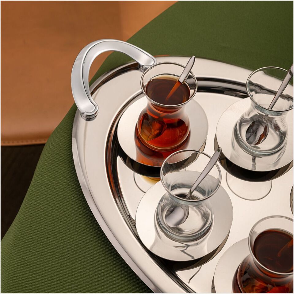 Emsan Abbie 19 Parça Çay Seti 125 ml Platin