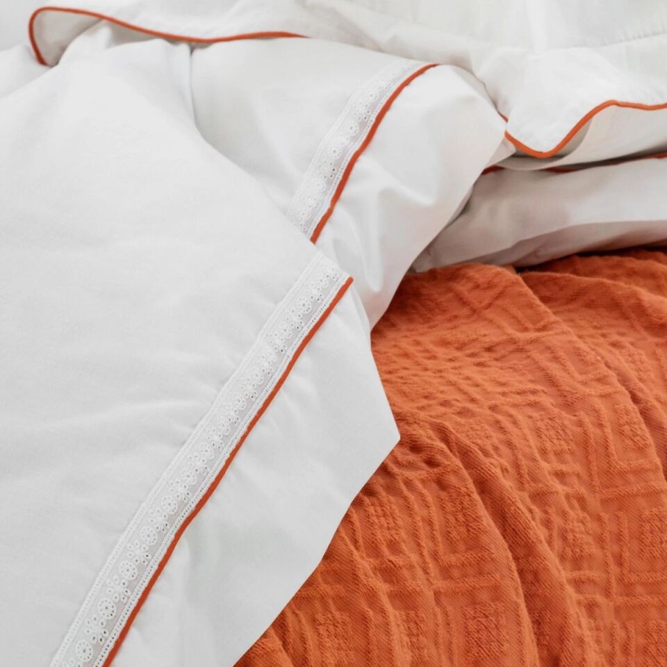 Schafer Home Kylie Yatak Örtüsü Nevresim Set 7 Parça. - Kiremit