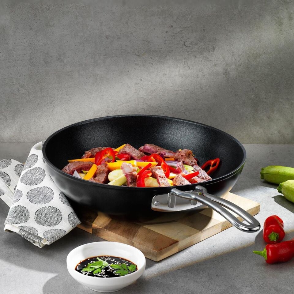 Schafer Gastronomie Master Granit Wok Tava 28Cm-Siyah