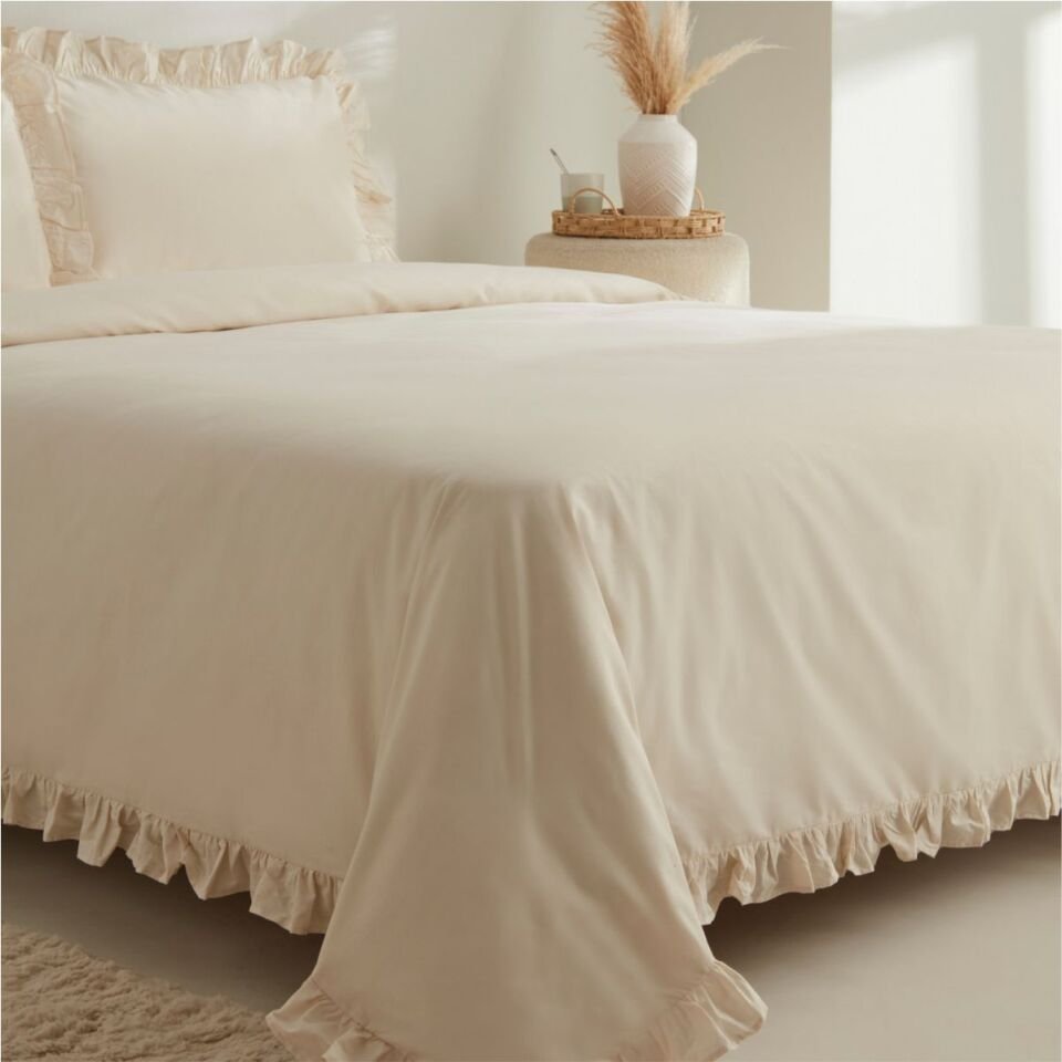 KARACA HOME PURE RUFLE PİKE TAKIMI TEK KİŞİLİK AÇIK BEJ