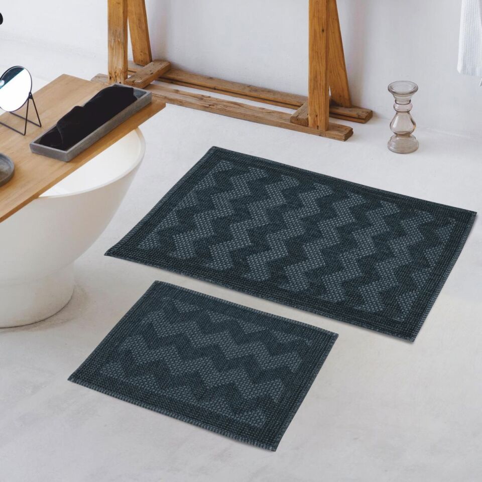 Schafer Home Alba 2 li Şönil Banyo Paspası-Antrasit