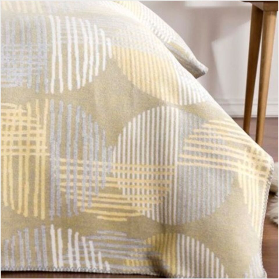 Taç Alba Pamuk Çift Kişilik Battaniye Sarı