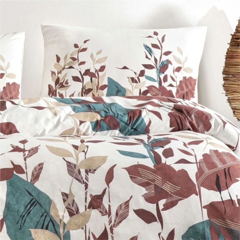 Taç Daisy Çift Kişilik Nevresim Takımı Ekru