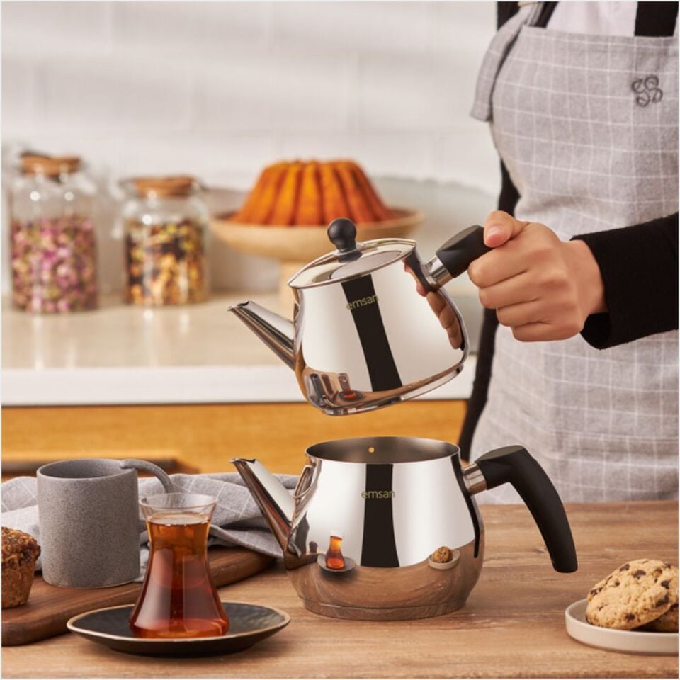 Emsan Luna Midi Çaydanlık Takımı - Inox