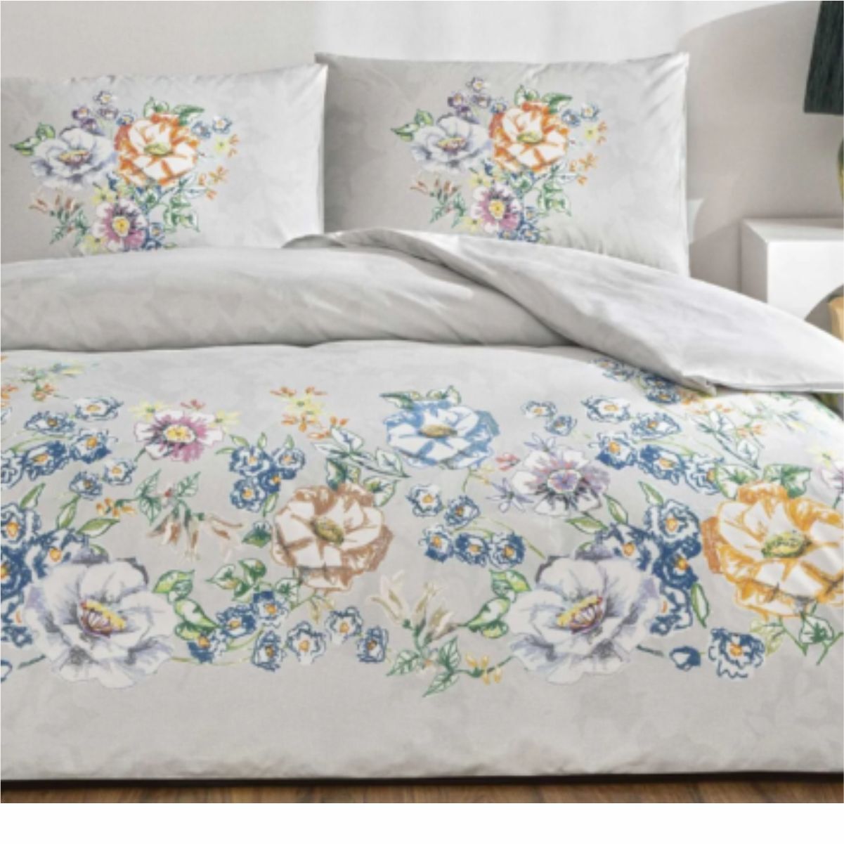 Taç Fıora Rf Nevresim Takımı Grı Çift Kişilik