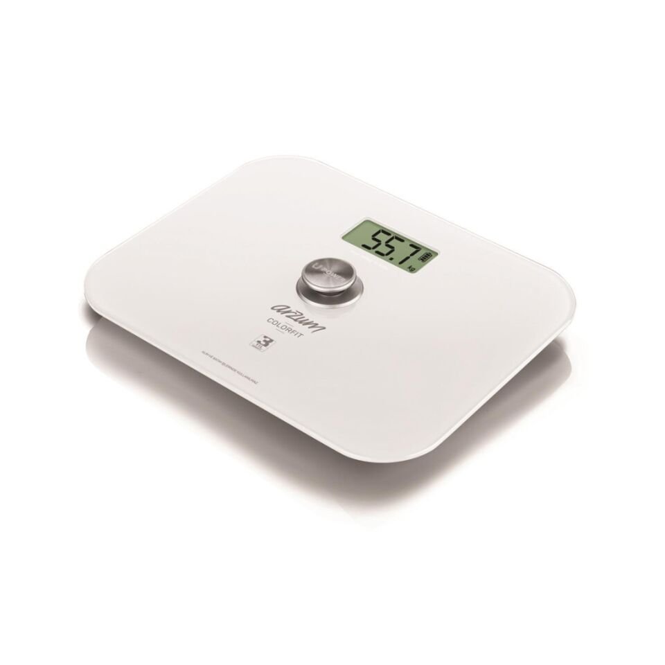 Arzum AR5034 Colorfit Çevre Dostu Cam Banyo Baskülü - Beyaz