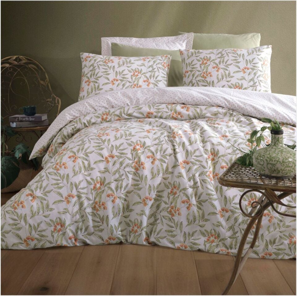 Pamuklar Apricitas Cıft Kısılık Nevresım Setı Sharon Olıve