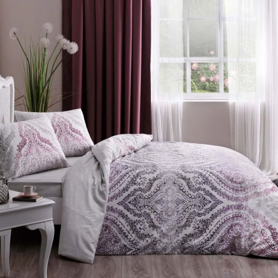 Taç Dıvına Ranforce King Size Nevresim Takımı Lila