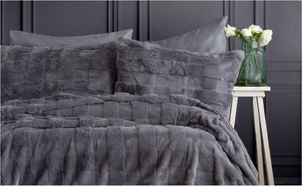 Pamuklar Apricitas Cıft Kısılık  Yatak Ortusu Set Mılena Antrasıt 230X240