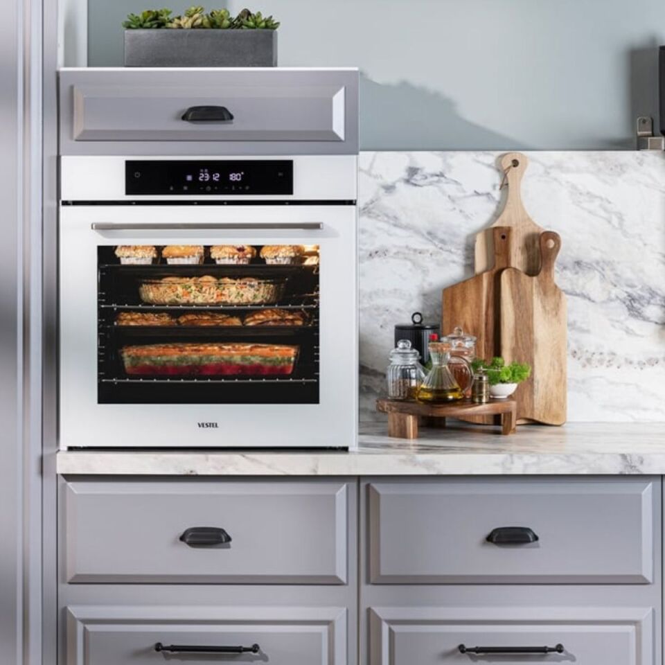 Vestel AF-9786 B Beyaz Ankastre Fırın