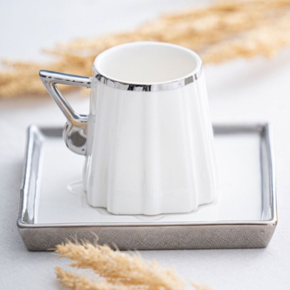 Acar Gambell 6 Kişilik Porselen Kahve Fincanı Takımı - 90 ml