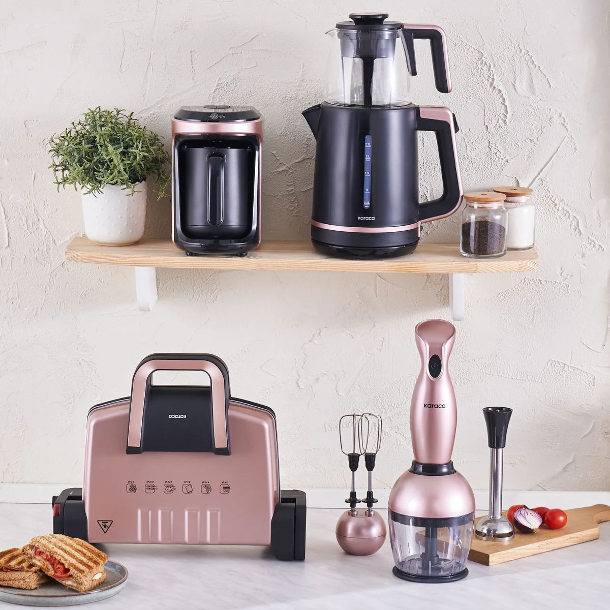 Karaca Gurme Super Plus 2.0 Elektrikli 9 Özellikli Evlilik Paketi Rosegold