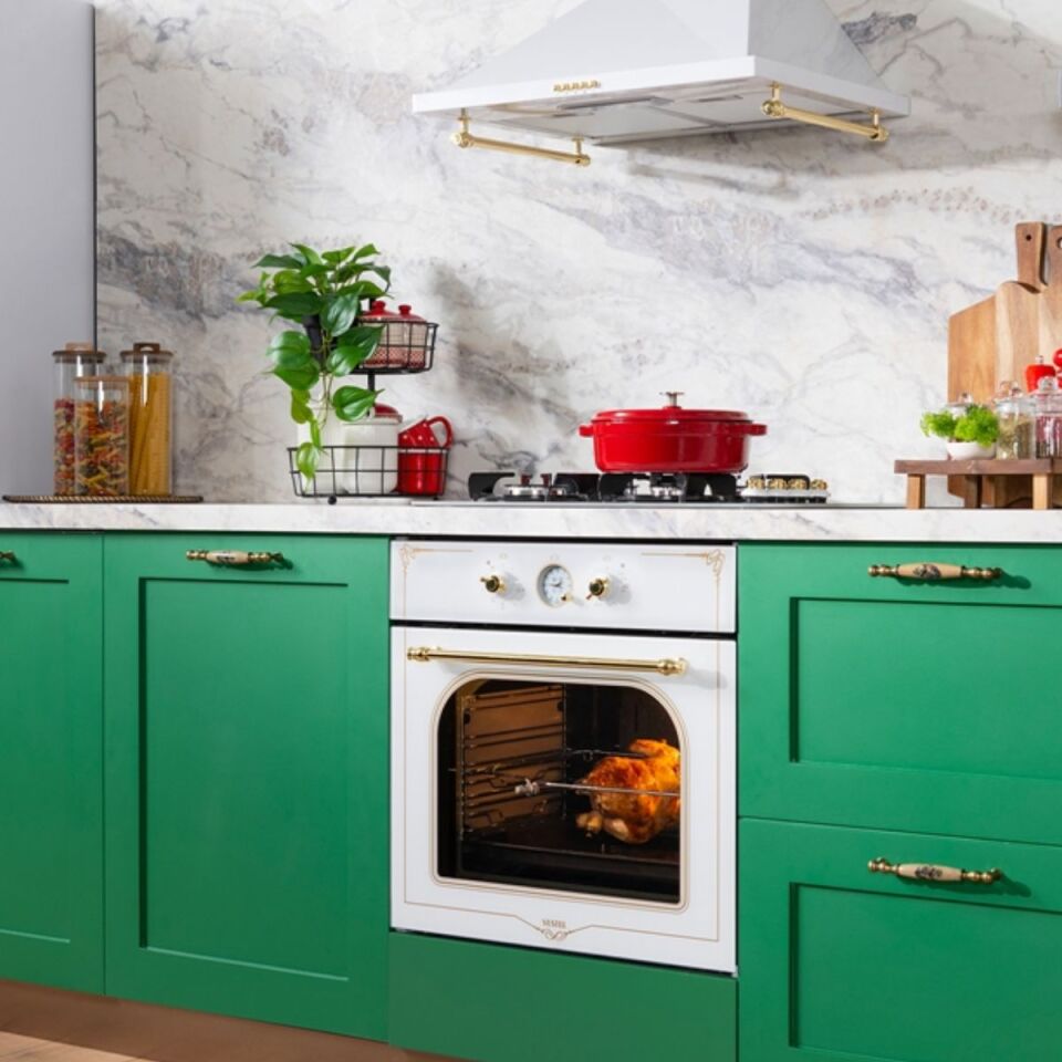 Vestel AF-7688 RB Rustik Beyaz Ankastre Fırın