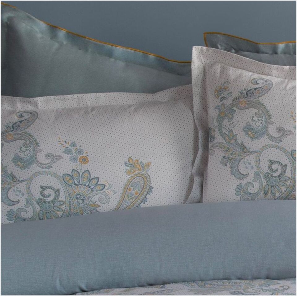 Pamuklar Apricitas Cıft Kısılık Elegance Baskılı Saten Nevresım Takımı Berta Indıgo