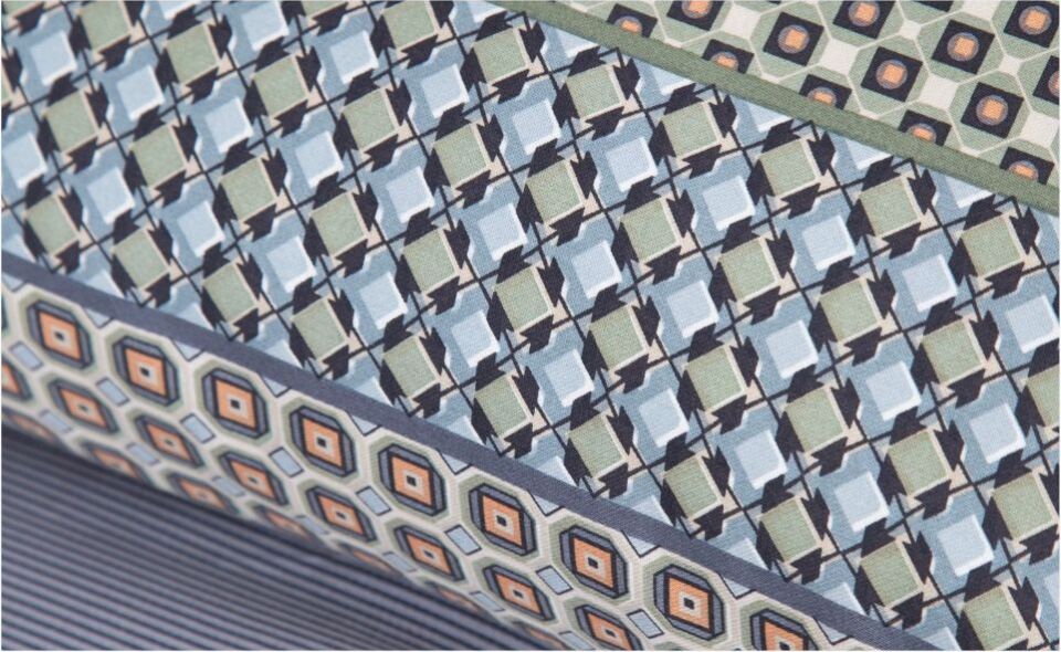 Pamuklar Apricitas Cıft Kısılık Elegance Baskılı Saten Nevresım Takımı Regına Indıgo