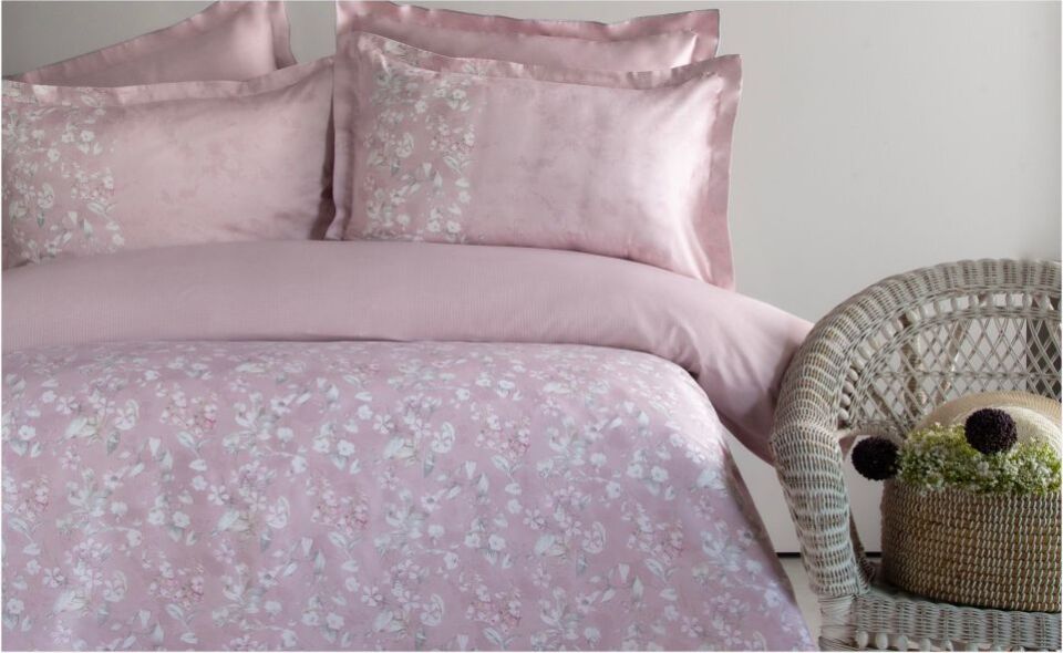 Pamuklar Apricitas Cıft Kısılık Elegance Baskılı Saten Nevresım Takımı Regına Orange