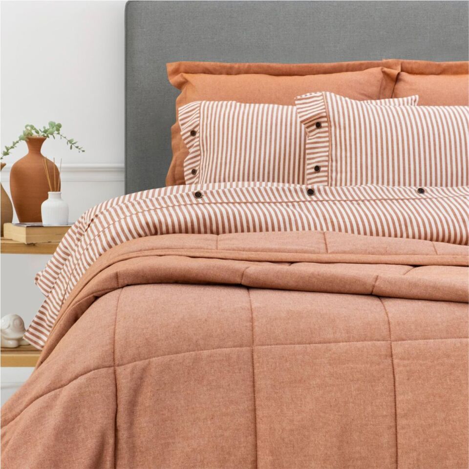 Schafer Home Loria Yatak Örtüsü Nevresim Seti 7 Parça-Turuncu