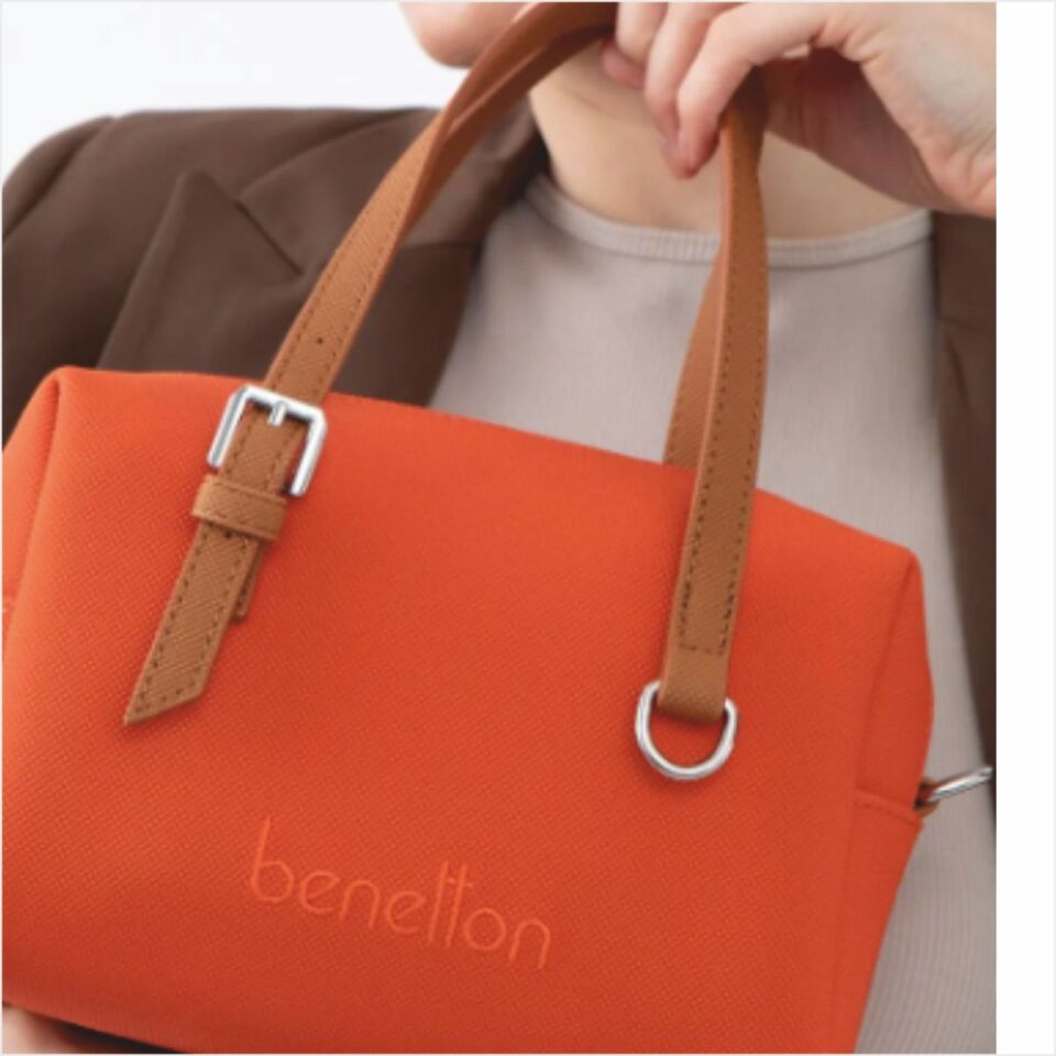 Benetton  BNT-1582 Nano Çapraz Çanta Turuncu-Camel