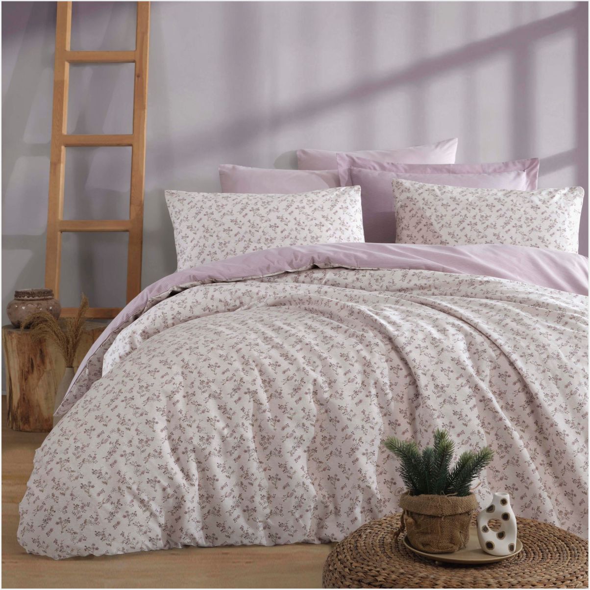 Pamuklar Apricitas Cıft Kısılık Nevresım Setı Karmen Murdum