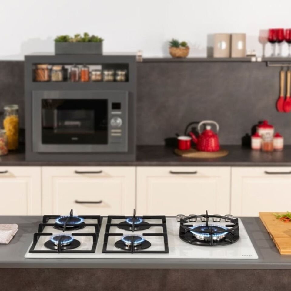 Vestel AO-91159 YB-DW Wok Gözlü Beyaz Cam Ankastre Ocak