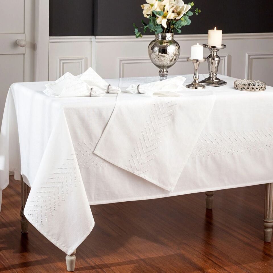 Taç Elora 18Li Masa Örtüsü Seti Grı