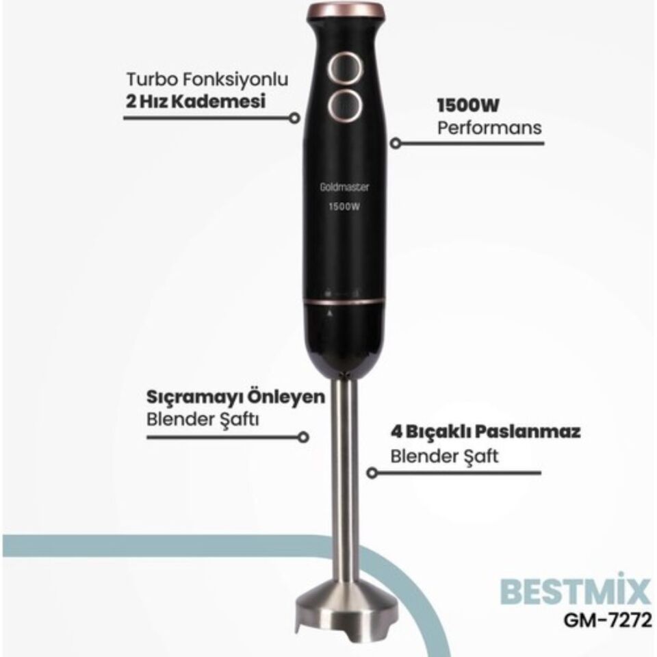 Goldmaster Bestmix GM-7272 1500 W El Blender Seti