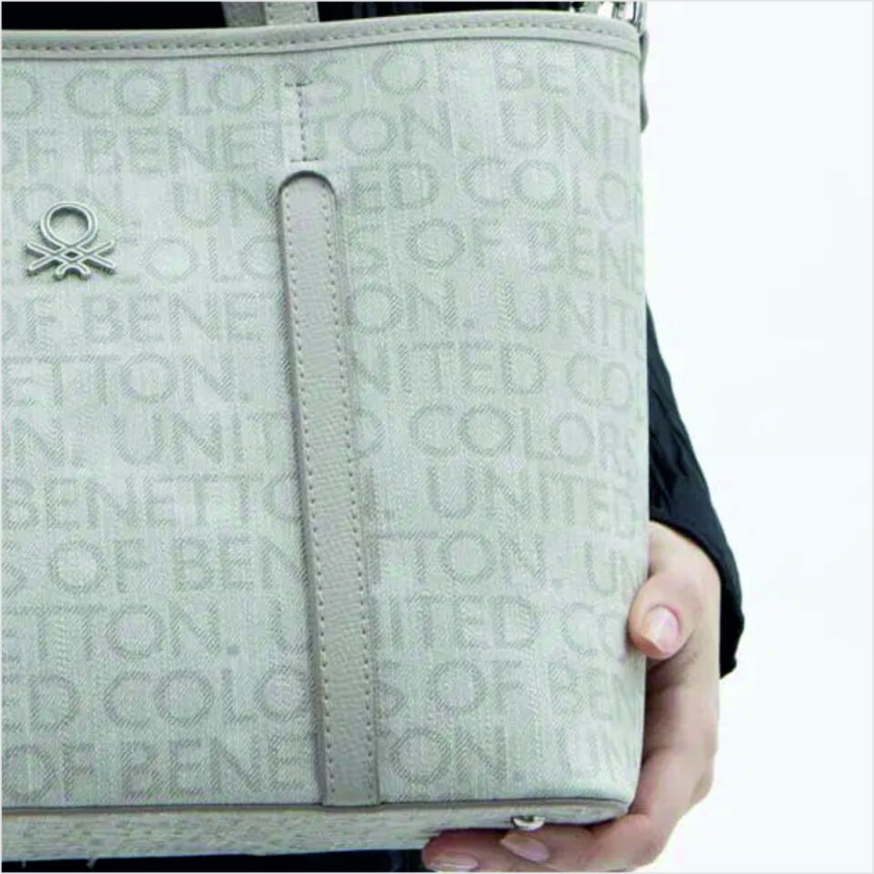 Benetton  BNT-1613 Monogram Eskitme Kol Çantası Taş