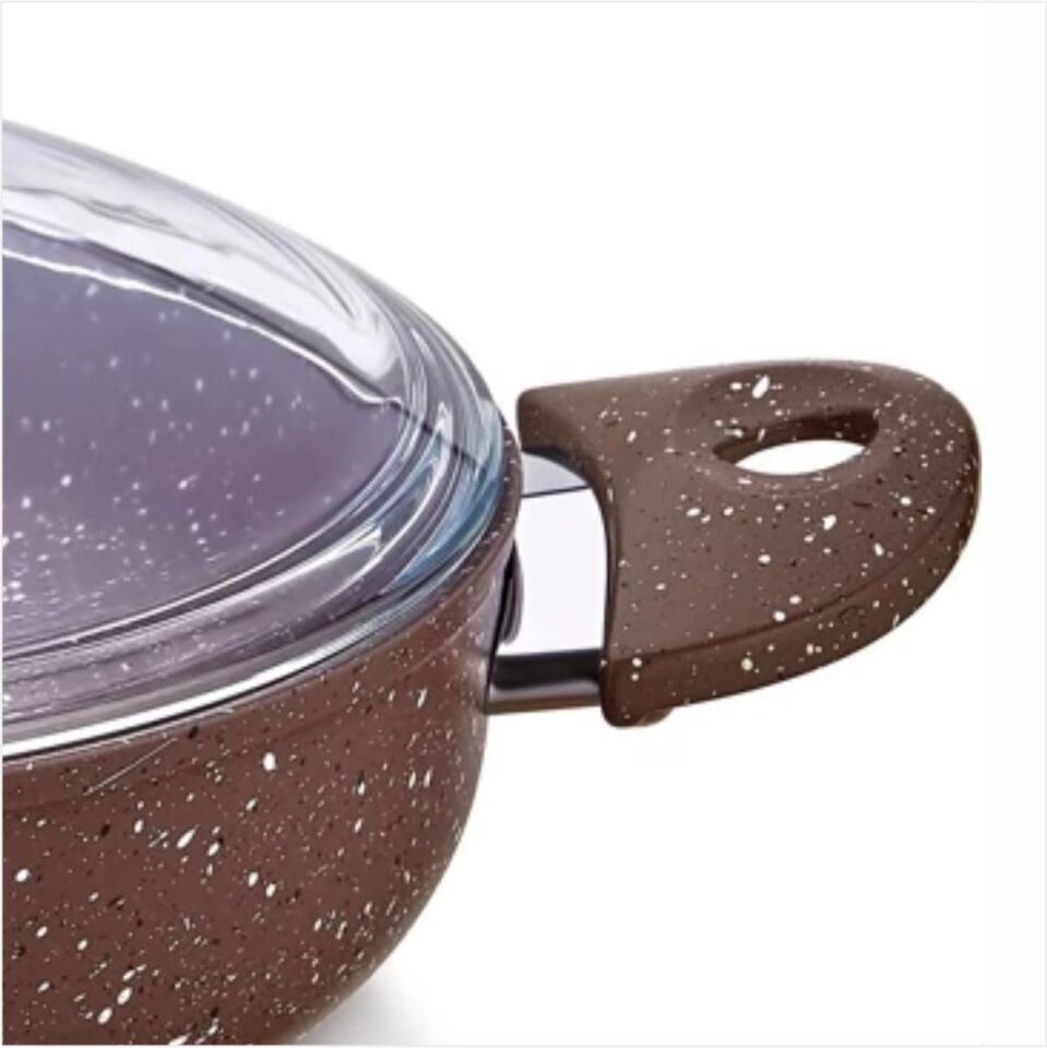 SAFINOX 24 CM KARNIYARIK GRANİT TENCERE-KAHVE