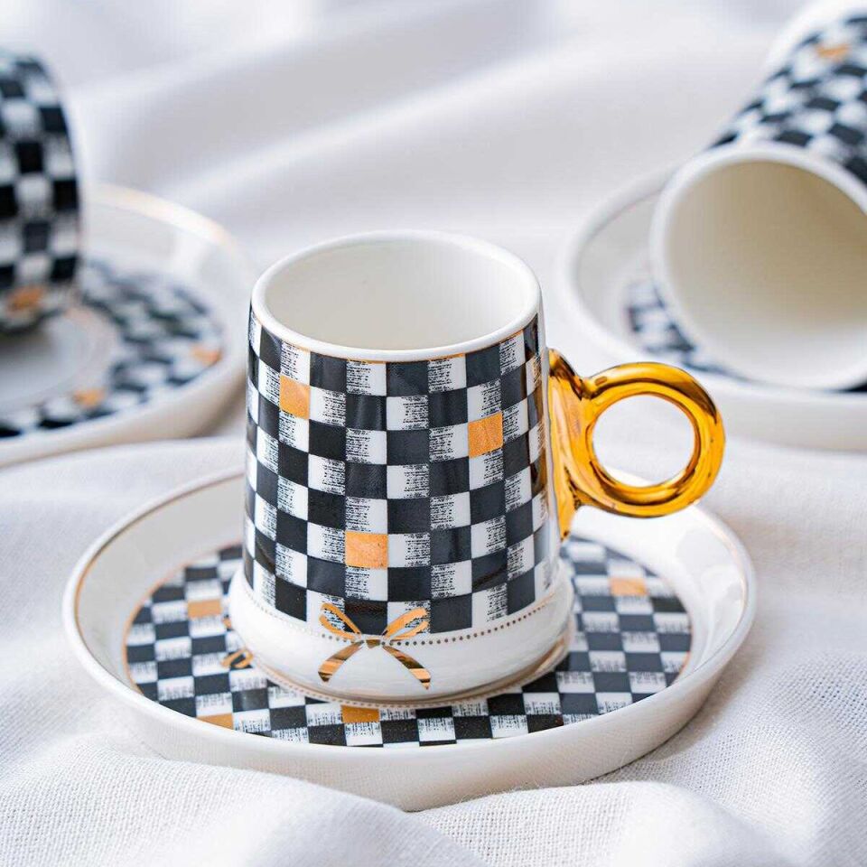 Acar Almond 6 Kişilik Kahve Fincanı Takımı - 90 ml