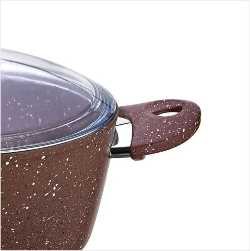 SAFINOX 36-30 CM GRANİT DERİN TENCERE-KAHVE