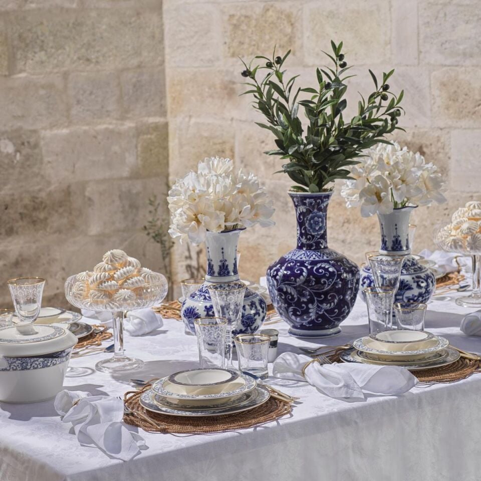 Schafer Tılsım Lace Yemek Takımı 60 Parça-Lacivert