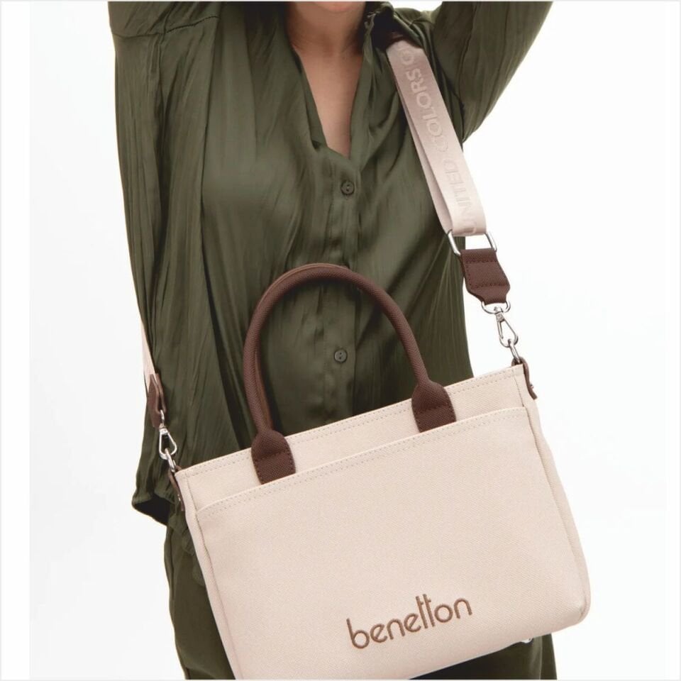 Benetton  BNT-1614 Nano Kol Çantası Bej-Kahve