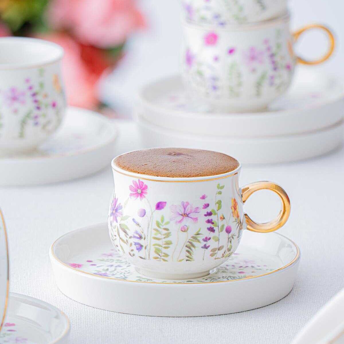 Acar Lidya 6 Kişilik Kahve Fincanı Takımı - 90 ml