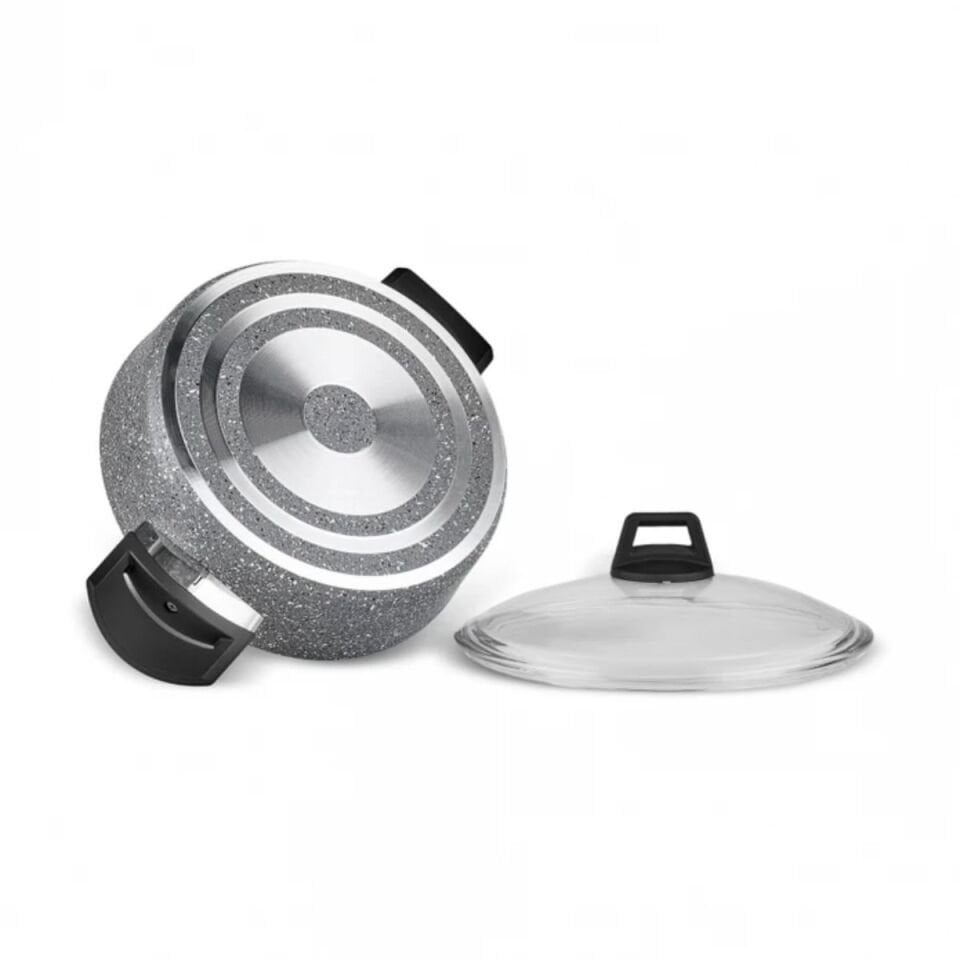 Karaca Biogranit Uraz 7 Parça Tencere Seti Gray