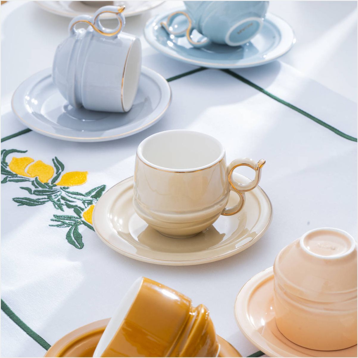 Acar Lara  6 Kişilik Porselen Kahve Fincan Takımı